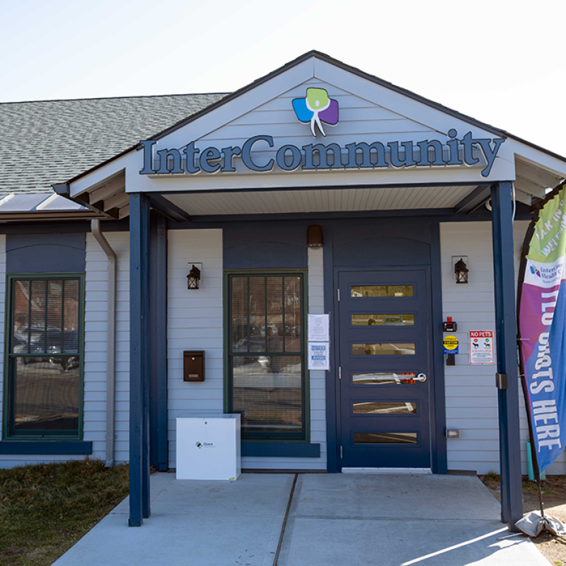 Exterior of InterCommunity Health Care’s primary care clinic at 40 Coventry Street in Hartford.
